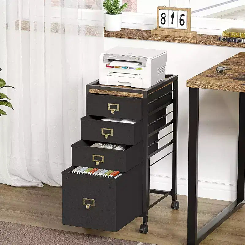 COZONY Mobile File Cabinet Collection, Rolling Storage Organizer with Fabric Drawers, Under Desk Filing Cabinet for Home Office