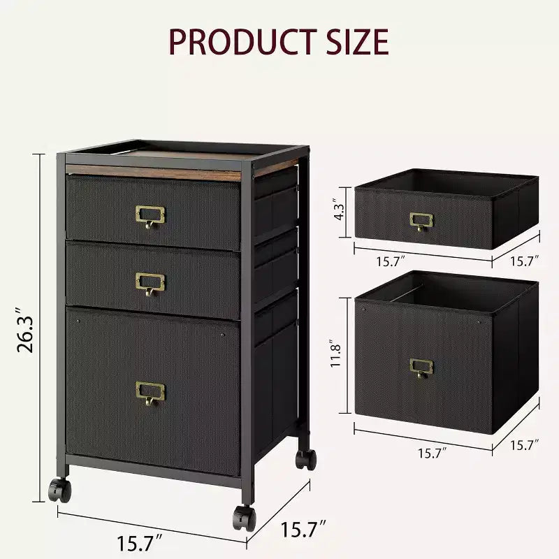 COZONY Mobile File Cabinet Collection, Rolling Storage Organizer with Fabric Drawers, Under Desk Filing Cabinet for Home Office