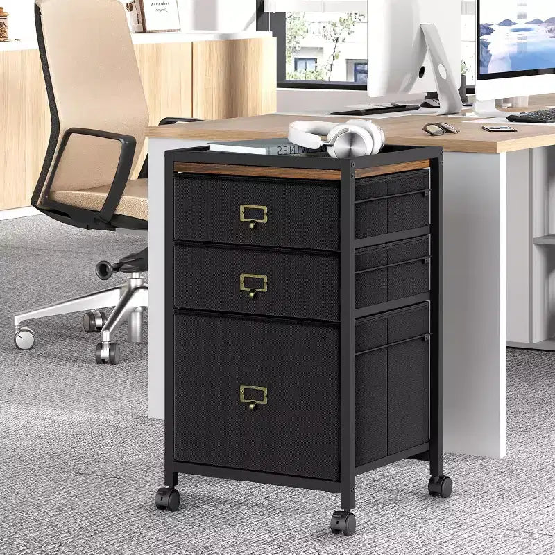 COZONY Mobile File Cabinet Collection, Rolling Storage Organizer with Fabric Drawers, Under Desk Filing Cabinet for Home Office