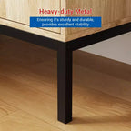31.5 Inch Sideboard, Rattan Storage Cabinet with Adjustable Shelves, Kitchen Sideboard for Living Room Dining Room Entryway