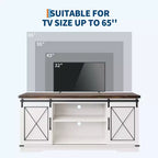 TV Stand for TV Up to 65 Inches, Wood Entertainment Center with Sliding Barn Doors, Media Console Table for Living Room