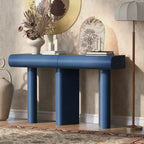 Table d'entrée étroite moderne avec tiroir incurvé et pied géométrique, console gain de place pour couloir, salon, chambre, petits appartements, hall d'entrée
