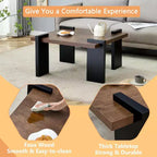 Wooden Coffee Table with Light Wood Grain Texture, Modern Side Table for Balcony Bedroom Living Room Home Office