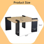 Wooden Coffee Table with Light Wood Grain Texture, Modern Side Table for Balcony Bedroom Living Room Home Office