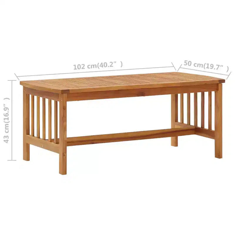 Coffee Table Natural Acacia Wood Solid Acacia Wood Medium Durable