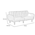 Royal Hampton Fold Out Futon Sofa Bed, Light Gray, Retro Channel Tufted Back