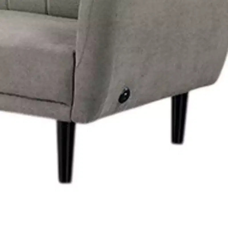 Royal Hampton Fold Out Futon Sofa Bed, Light Gray, Retro Channel Tufted Back