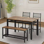 Modern Kitchen Table Chairs Set for 4,with Bench and Chairs,Kitchen Table Set with Storage Rack for Dining Room/Farmhouse/Kitchen/Apartment