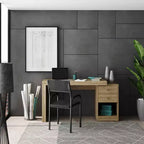 Okak 47.5IN Modern Expandable Home Office Desk, Computer Desk with 2 Drawers and 1 Shelf, Writing Desk for Reading Room, Study
