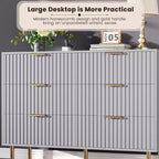 6-Drawer Dresser, Modern Wooden Bedroom Chest of Drawers With Storage Drawers, Farmhouse Style TV Stand for Living Room, Bedroom, Hallway
