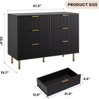 6-Drawer Dresser, Modern Wooden Bedroom Chest of Drawers With Storage Drawers, Farmhouse Style TV Stand for Living Room, Bedroom, Hallway