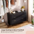 6-Drawer Dresser, Modern Wooden Bedroom Chest of Drawers With Storage Drawers, Farmhouse Style TV Stand for Living Room, Bedroom, Hallway