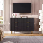 6-Drawer Dresser, Modern Wooden Bedroom Chest of Drawers With Storage Drawers, Farmhouse Style TV Stand for Living Room, Bedroom, Hallway