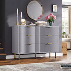 6-Drawer Dresser, Modern Wooden Bedroom Chest of Drawers With Storage Drawers, Farmhouse Style TV Stand for Living Room, Bedroom, Hallway