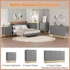 6 Drawer Double Dresser,Modern Dresser for Bedroom with Gold Handles,Large Chest of Drawers forHallway,Entryway