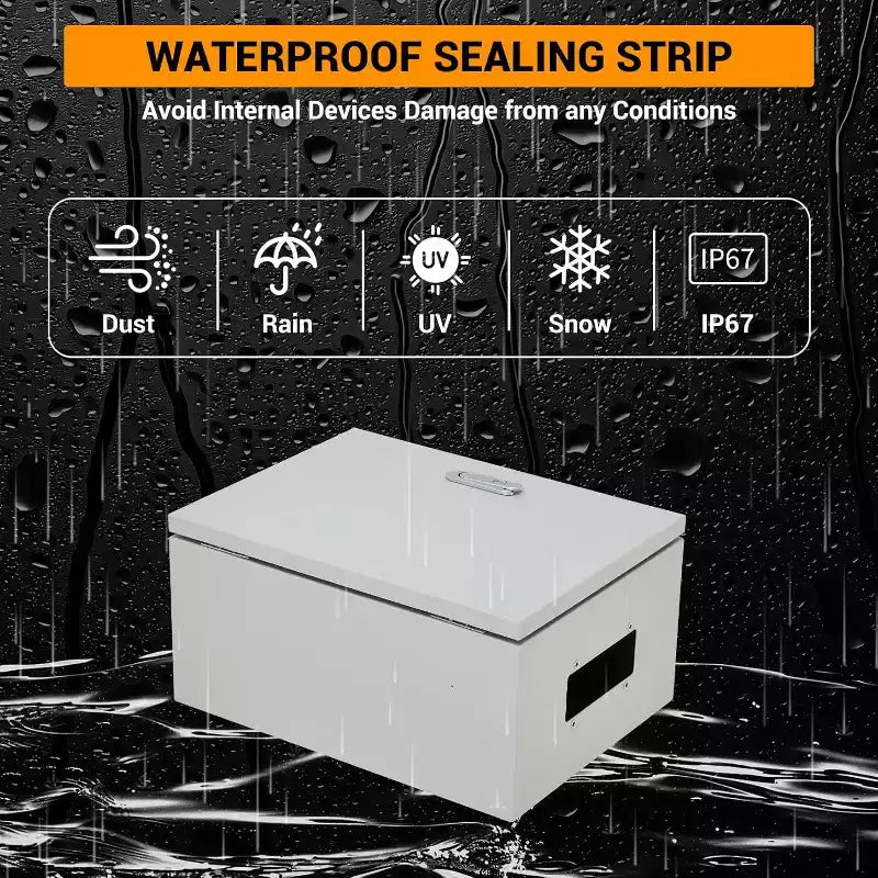 COZONY NEMA 4X Electrical Junction Box, IP66 Weatherproof Steel Enclosure, Outdoor/Indoor, Hinged, Lockable, w/ Mounting Plate, UL Listed