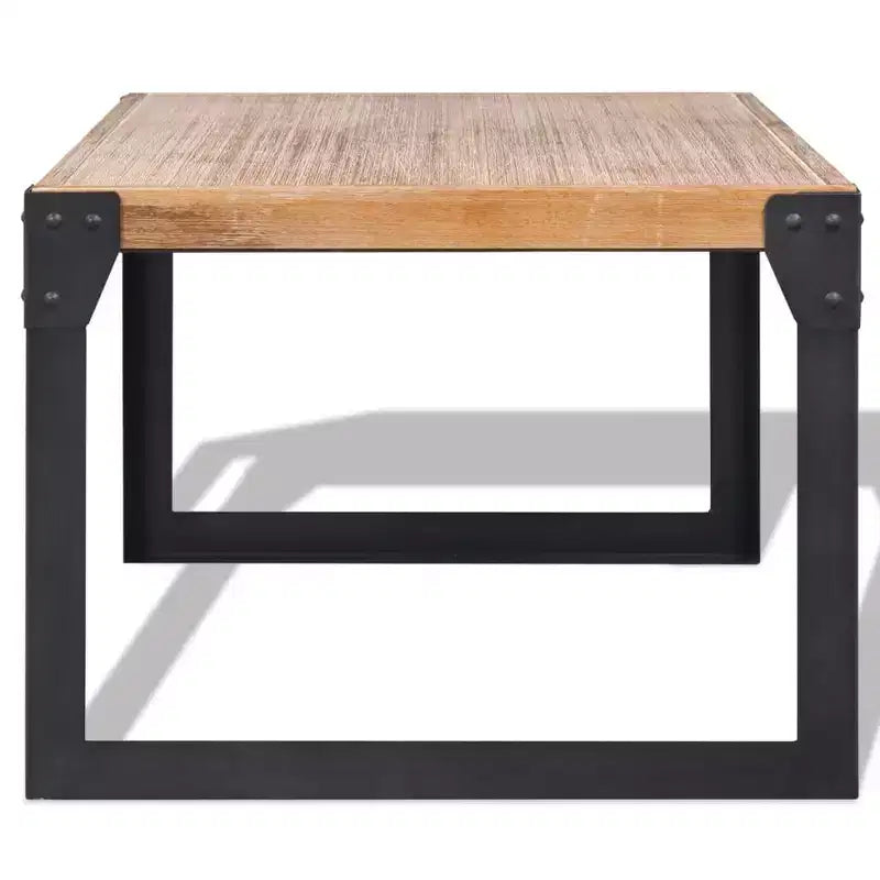 vidaXL Solid Acacia Wood Coffee Table with Steel Legs - Stylish Industrial, Durable Furniture, Brown and Black