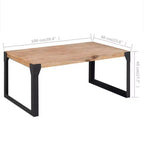vidaXL Solid Acacia Wood Coffee Table with Steel Legs - Stylish Industrial, Durable Furniture, Brown and Black