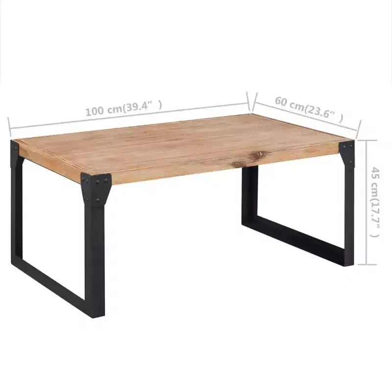 vidaXL Solid Acacia Wood Coffee Table with Steel Legs - Stylish Industrial, Durable Furniture, Brown and Black