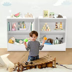 2 Tier Kids Bookshelf and Book Storage, Toddler Bookshelf, Storage Boxes Book Shelf & Organizer for Nursery Playroom Classroom Library Bedroom
