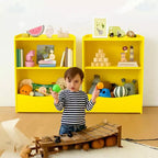 2 Tier Kids Bookshelf and Book Storage, Toddler Bookshelf, Storage Boxes Book Shelf & Organizer for Nursery Playroom Classroom Library Bedroom