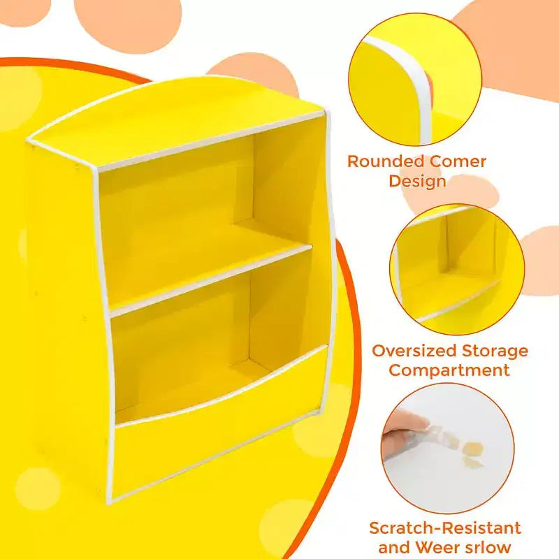 2 Tier Kids Bookshelf and Book Storage, Toddler Bookshelf, Storage Boxes Book Shelf & Organizer for Nursery Playroom Classroom Library Bedroom