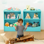 2 Tier Kids Bookshelf and Book Storage, Toddler Bookshelf, Storage Boxes Book Shelf & Organizer for Nursery Playroom Classroom Library Bedroom
