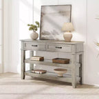 Console Sofa Table with 2 Drawers, 3-Tier Narrow Entry Table with Storage Shelves for Living Room Behind Couch, Entryway, Hallway