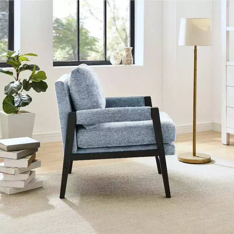 Vatros Mid-Century Modern Chenille Upholstered Accent Armchair
