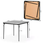 FurnitureR 5-Piece Folding Table and Chair Set  Portable Square Table with 4 Padded Chairs, Space-Saving Dining or Card Game Set for Home, Black