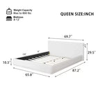 Okak Stylish Design Soft Fabric Bed Frame with Upholstered Headboard,Modern Minimalsit Master Bedroom Bed for You