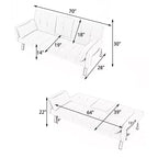 MAYEERTY 70 Inch Multifunctional Cotton Sofa Bed with Cup Holder Side Storage for Living Room Bedroom Yellow