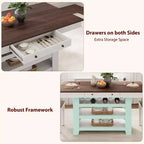60-Inch Kitchen Island with Storage, Farmhouse 4-Tier Stationary Island Table with Large Countertop for Kitchen, Dining Room, Living Room