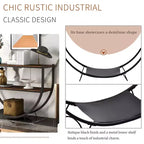 Industrial Demilune Console Table  3-Tier Open Shelf Sofa Table (for Entryway/Living Room/Office)