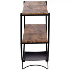 Industrial Demilune Console Table  3-Tier Open Shelf Sofa Table (for Entryway/Living Room/Office)