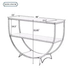 Industrial Demilune Console Table  3-Tier Open Shelf Sofa Table (for Entryway/Living Room/Office)