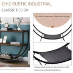 Industrial Demilune Console Table  3-Tier Open Shelf Sofa Table (for Entryway/Living Room/Office)