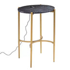 Clarvin Side Table with Wireless Charging Station - Gold/Black - SEI