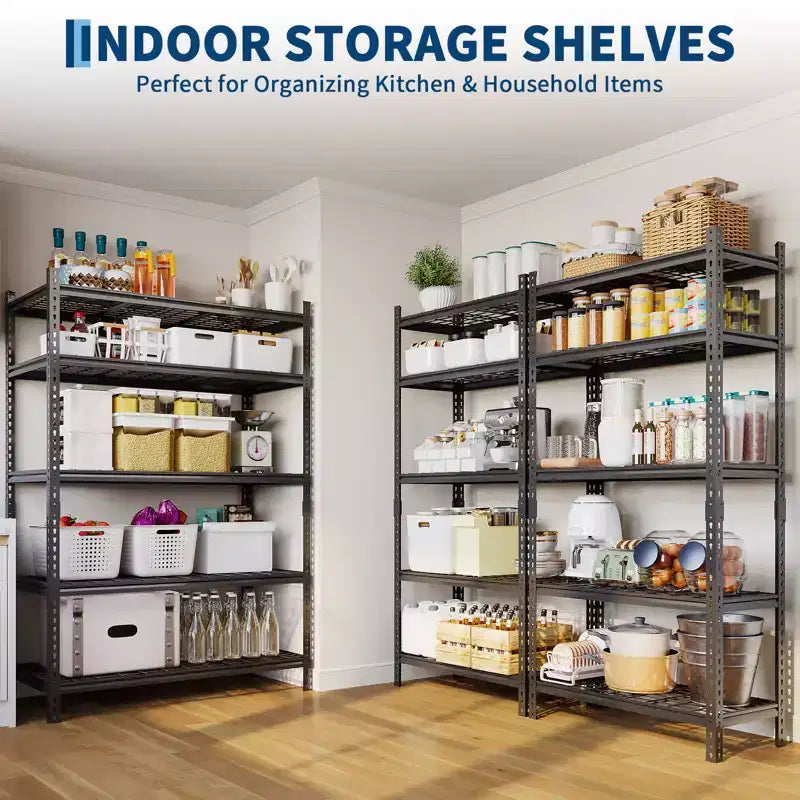 COZONY Heavy Duty Storage Shelves 5-Tier Adjustable Metal Shelving Unit Boltless Assembly High Capacity for Garage Basement Pantry