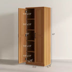 63 2-Door Kitchen Pantry, Freestanding Storage Cabinet with 5-tier Shelving and 2 Adjustable Shelves for Dining Room