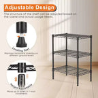 MAYEERTY 3 Tier Adjustable Metal Wire Storage Rack Heavy Duty Organizer for Kitchen Closet Pantry Garage Bathroom Laundry