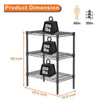 MAYEERTY 3 Tier Adjustable Metal Wire Storage Rack Heavy Duty Organizer for Kitchen Closet Pantry Garage Bathroom Laundry