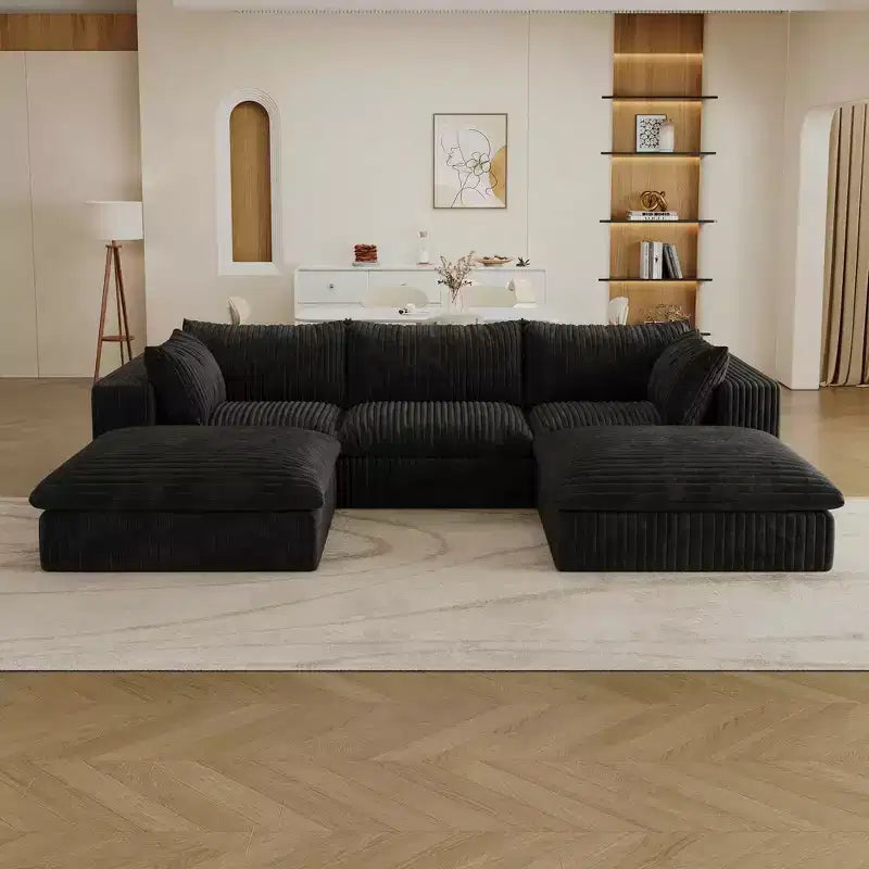 MAYEERTY 39.8 Cloud Sofa Black - 39.8, Corduroy, Double-Layer, No Assembly, DIY for Corner