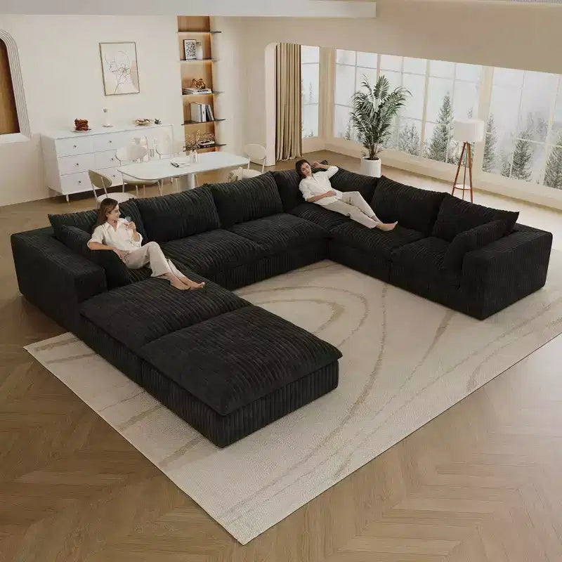 MAYEERTY 39.8 Cloud Sofa Black - 39.8, Corduroy, Double-Layer, No Assembly, DIY for Corner