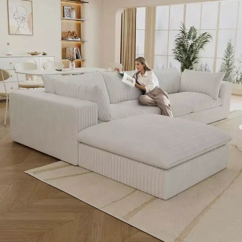 MAYEERTY 39.8 Cloud Sofa Black - 39.8, Corduroy, Double-Layer, No Assembly, DIY for Corner