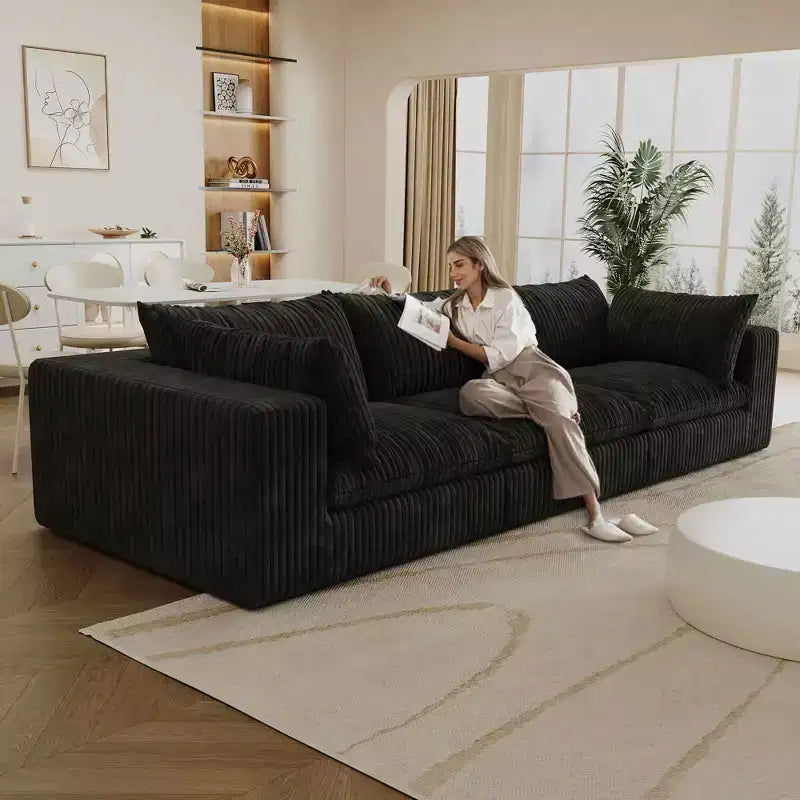 MAYEERTY 39.8 Cloud Sofa Black - 39.8, Corduroy, Double-Layer, No Assembly, DIY for Corner