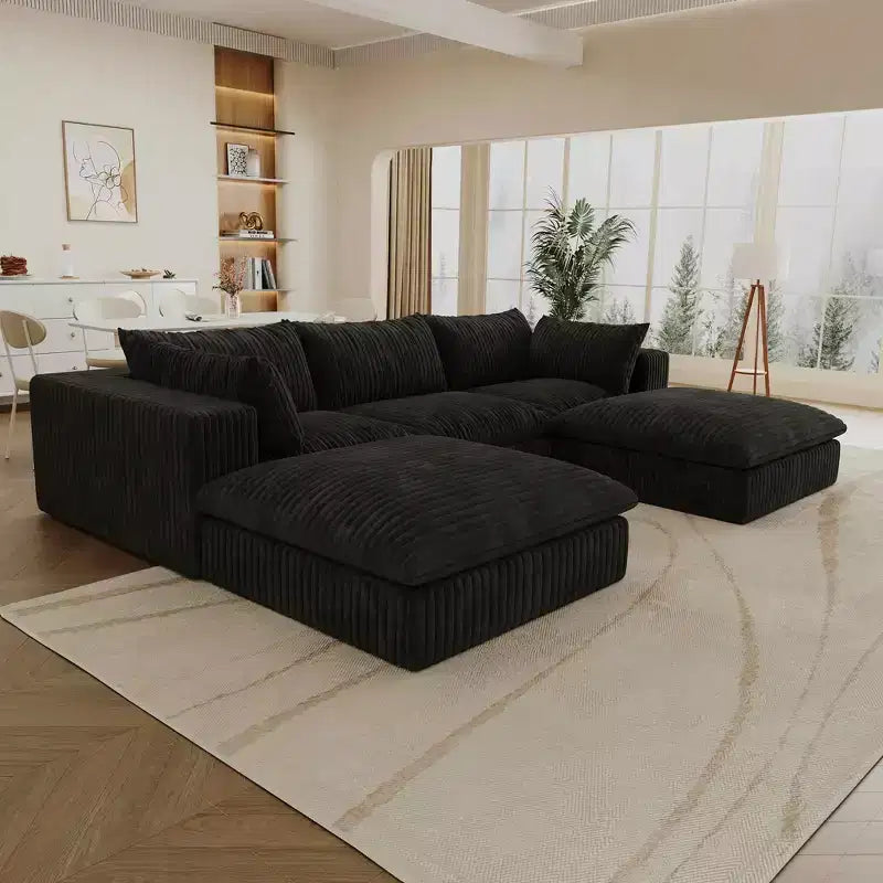 MAYEERTY 39.8 Cloud Sofa Black - 39.8, Corduroy, Double-Layer, No Assembly, DIY for Corner