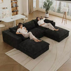 MAYEERTY 39.8 Cloud Sofa Black - 39.8, Corduroy, Double-Layer, No Assembly, DIY for Corner