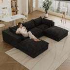 MAYEERTY 39.8 Cloud Sofa Black - 39.8, Corduroy, Double-Layer, No Assembly, DIY for Corner