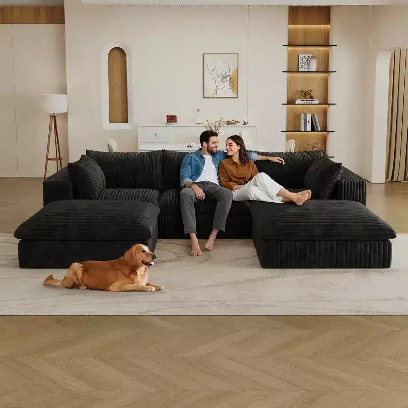 MAYEERTY 39.8 Cloud Sofa Black - 39.8, Corduroy, Double-Layer, No Assembly, DIY for Corner